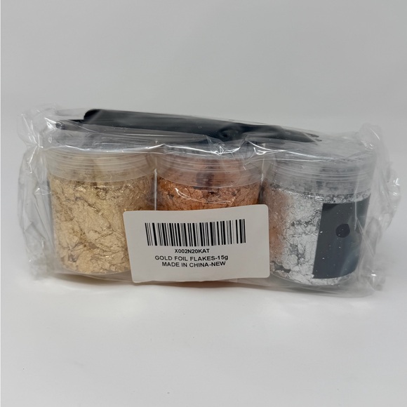 Gold Foil Flakes Set For Nail Art Jewelry Makeup Metallic Silver Cooper Crafts - Picture 4 of 17